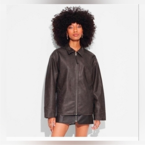 Wild Fable Dark Brown Leather Jacket - Picture 2 of 4